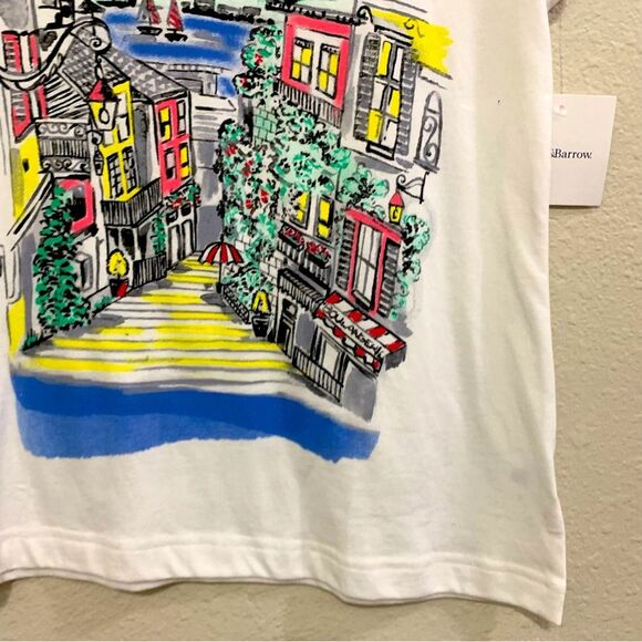 CROFT & BARROW GRAPHIC T-SHIRT WOMEN SMALL COLORFUL NEIGHBORHOOD SCENE. - Picture 6 of 10